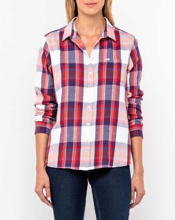 detail ONE POCKET SHIRT WARP RED