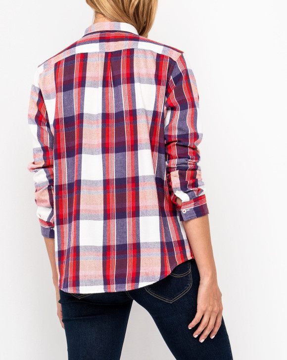 detail ONE POCKET SHIRT WARP RED