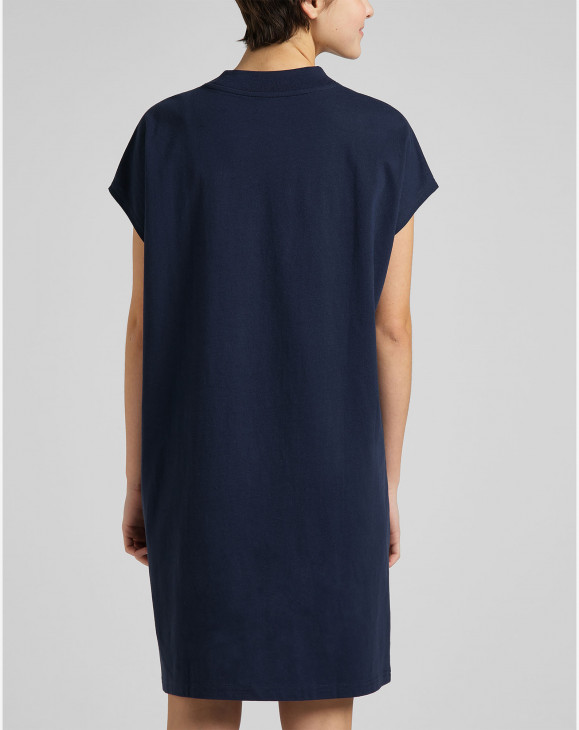 detail Dámské šaty Lee T-SHIRT DRESS NAVY