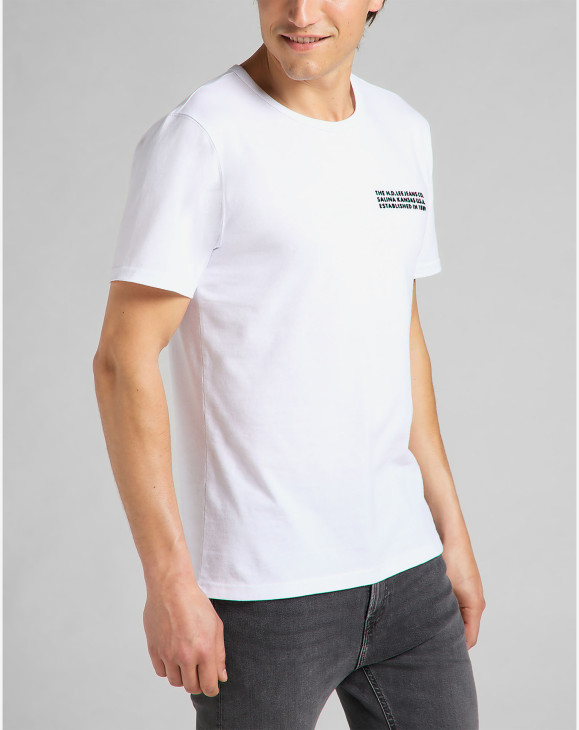 detail Pánské tričko s krátkým rukávem Lee SS TONAL LOGO TEE WHITE bílé