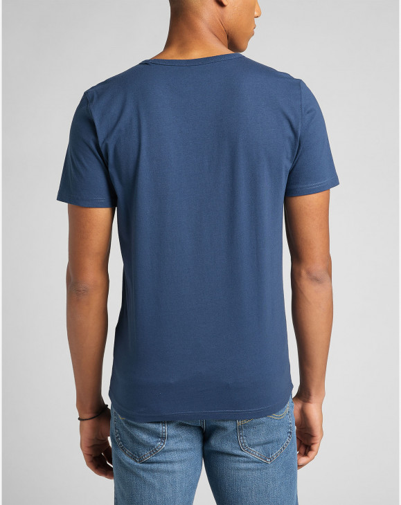 detail Pánské tričko s krátkým rukávem Lee SS TONAL LOGO TEE INSIGINIA BLUE modré