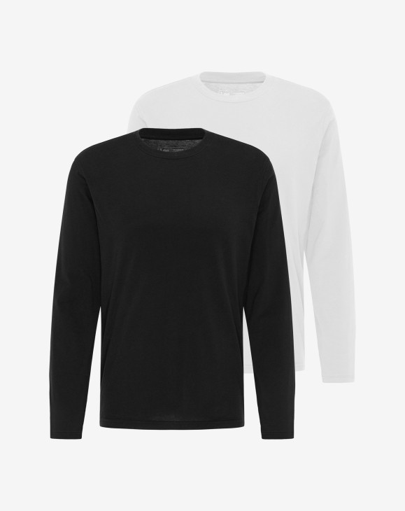 detail Pánské tričko s dlouhým rukávem Lee TWIN PACK CREW LS BLACK WHITE černobílé