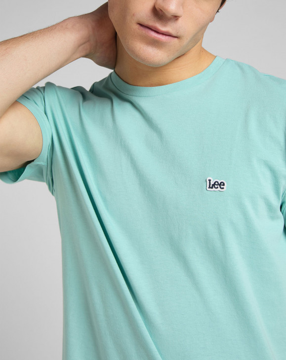 detail Pánské tričko s krátkým rukávem Lee SS PATCH LOGO TEE MINT BLUE