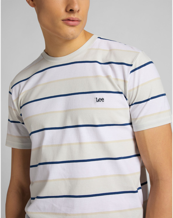 detail SS STRIPE TEE DAWN BLUE