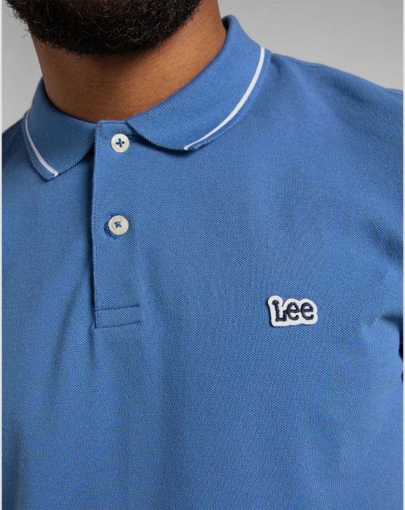 detail Pánské polo tričko Lee PIQUE POLO BLUE UNION