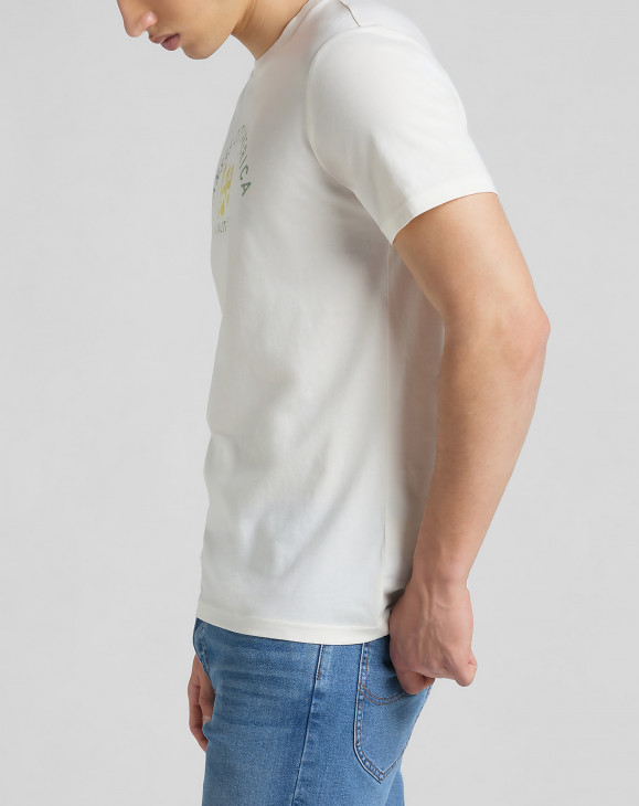 detail Pánské tričko s krátkým rukávem Lee KANSAS CITY TEE OFF WHITE