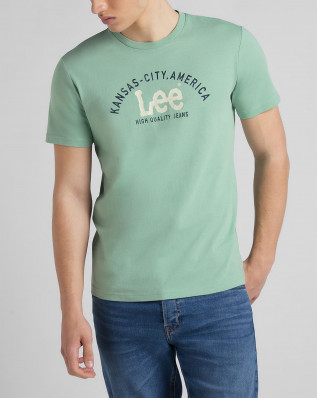 Pánské tričko s krátkým rukávem Lee KANSAS CITY TEE GRANITE GREEN