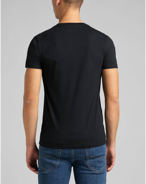 detail Pánské tričko s krátkým rukávem Lee TWIN PACK V NECK BLACK