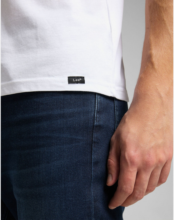 detail Pánské tričko s krátkým rukávem Lee TWIN PACK V NECK WHITE bílé