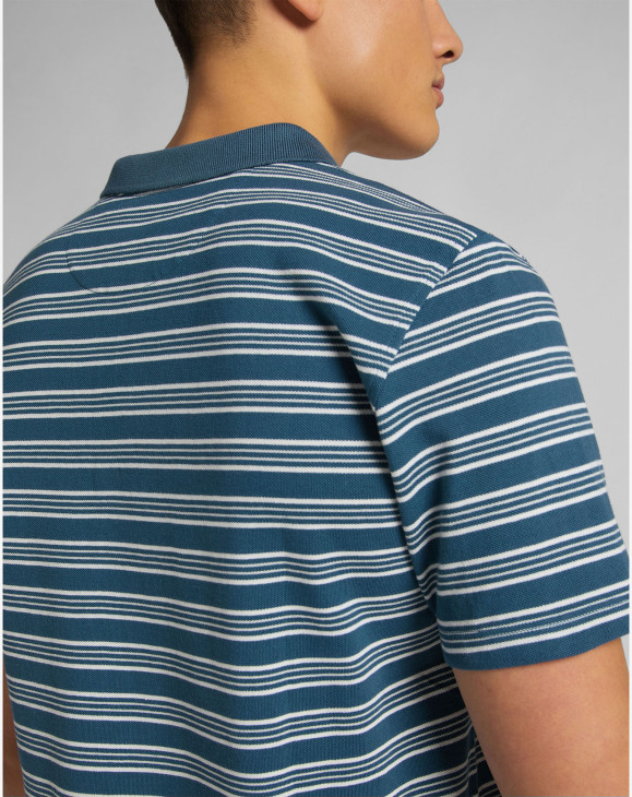 detail STRIPY POLO TEAL