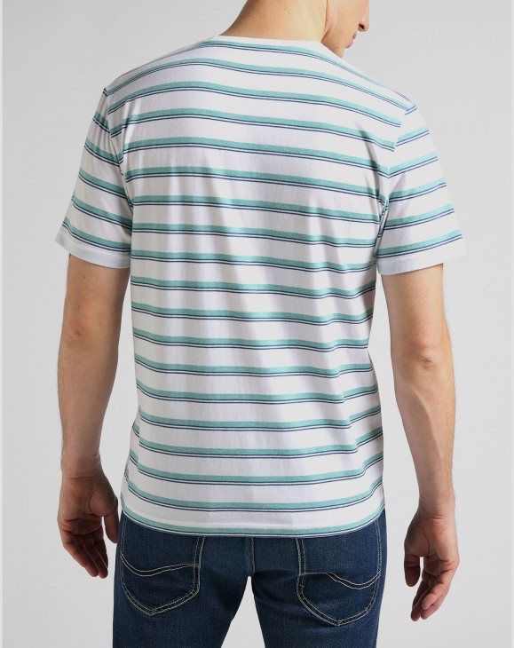 detail Pánské tričko s krátkým rukávem Lee STRIPE TEE MINT BLUE