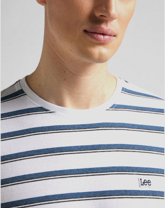detail Pánské tričko s krátkým rukávem Lee STRIPE TEE BLUE UNION