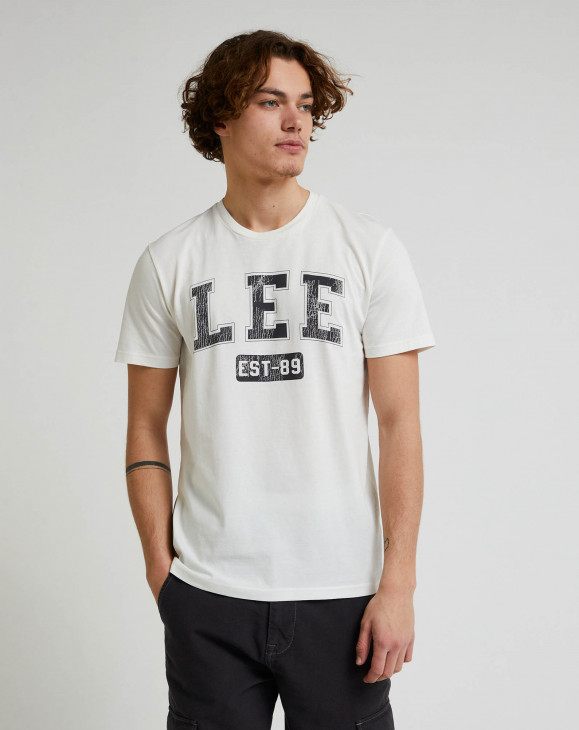 detail Pánské tričko s krátkým rukávem Lee LEE TEE OFF WHITE