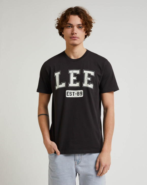 detail Pánské tričko s krátkým rukávem Lee LEE TEE WASHED BLACK