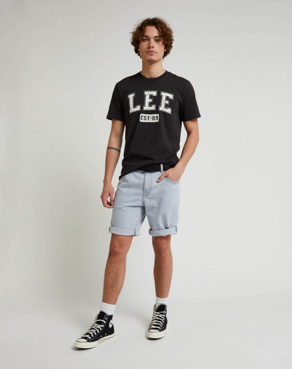detail Pánské tričko s krátkým rukávem Lee LEE TEE WASHED BLACK