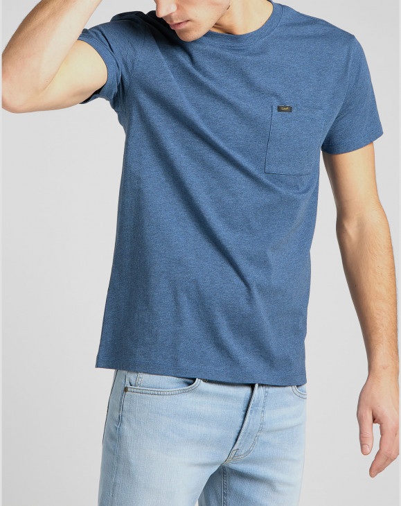 detail Pánské tričko s krátkým rukávem Lee ULTIMATE POCKET TEE BLUE UNION