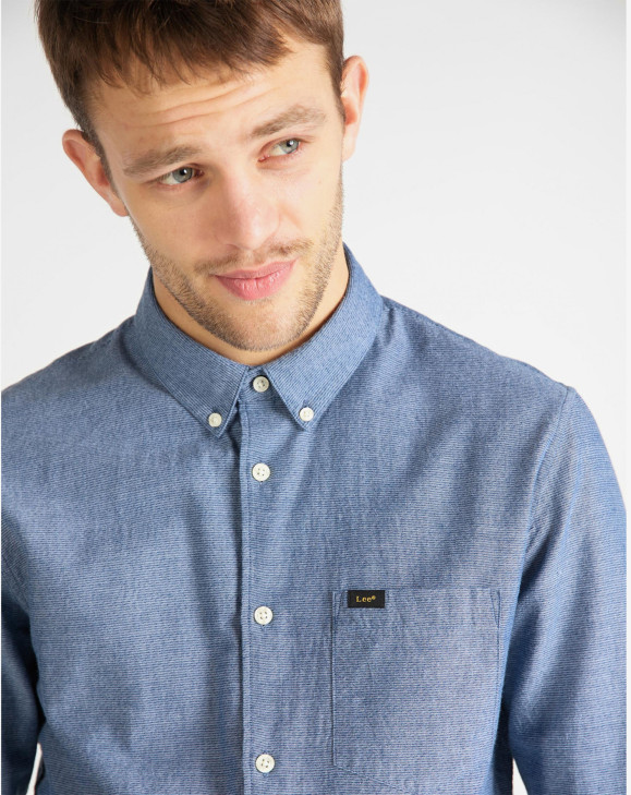 detail SLIM BUTTON DOWN WASHED BLUE