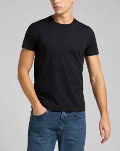 Pánské tričko s krátkým rukávem Lee 2-PACK CREW BLACK