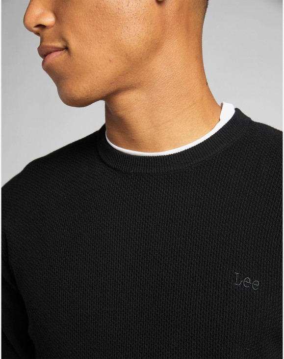 detail BASIC CREW KNIT BLACK