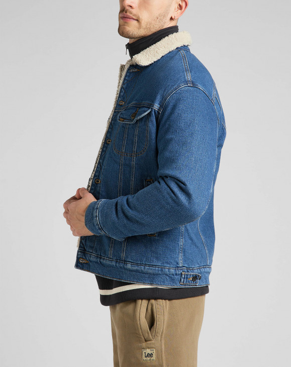 detail Pánská džínová bunda Lee SHERPA JACKET AZURE