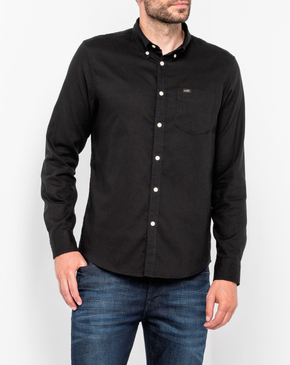 detail LEE BUTTON DOWN PITCH BLACK