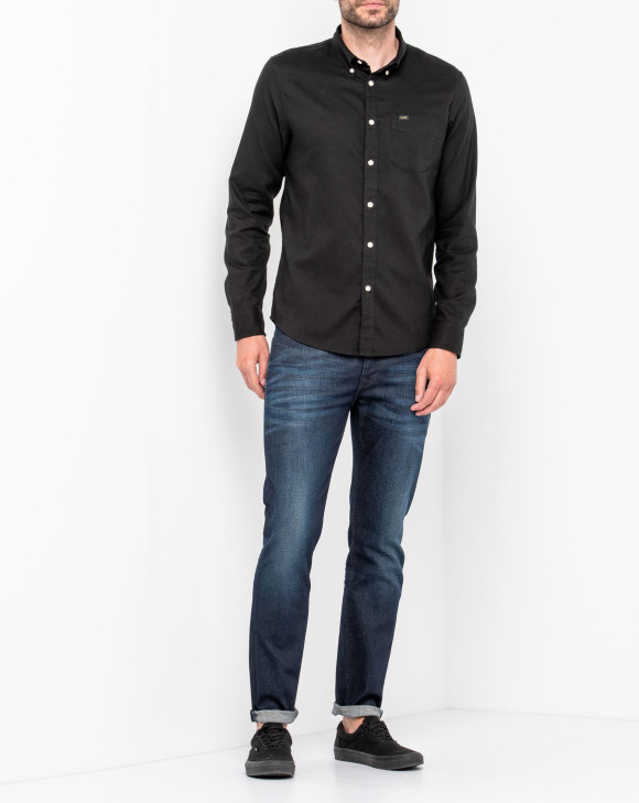 detail LEE BUTTON DOWN PITCH BLACK