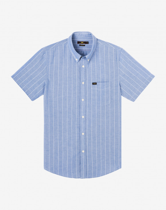 detail LEE BUTTON DOWN SS HEATHER BLUE