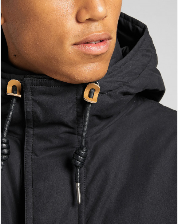 detail Pánská zimní bunda Lee ESSENTIAL PARKA BLACK černá