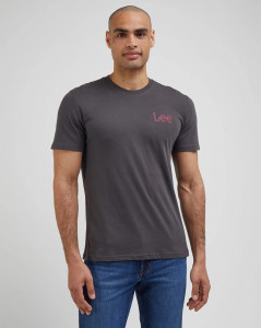 Pánské tričko s krátkým rukávem Lee MEDIUM WOBBLY LEE TEE WASHED BLACK