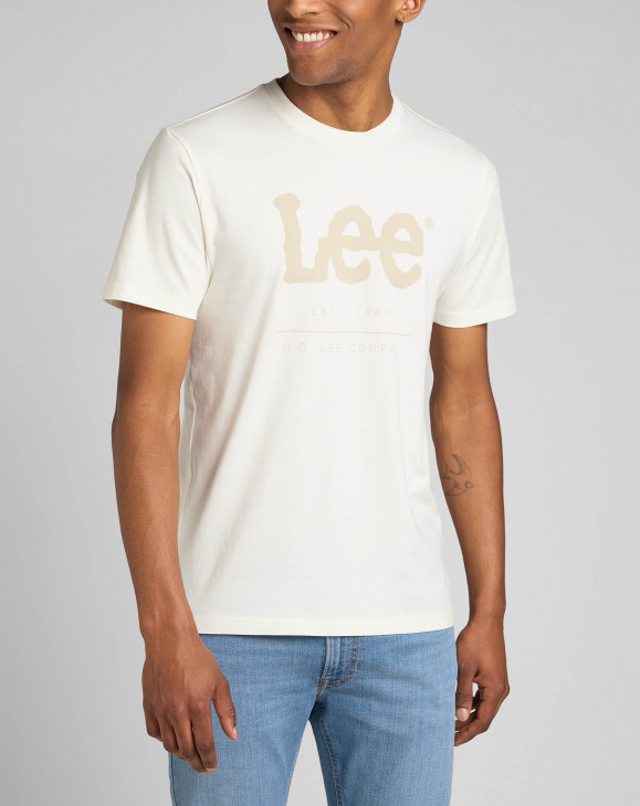 detail Pánské tričko s krátkým rukávem Lee LOGO TEE OFF WHITE
