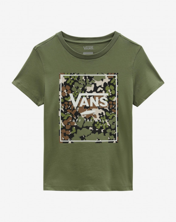 detail Dámské tričko s krátkým rukávem Vans CAMO WASH BOX FILL CREW COFL MDGRE
