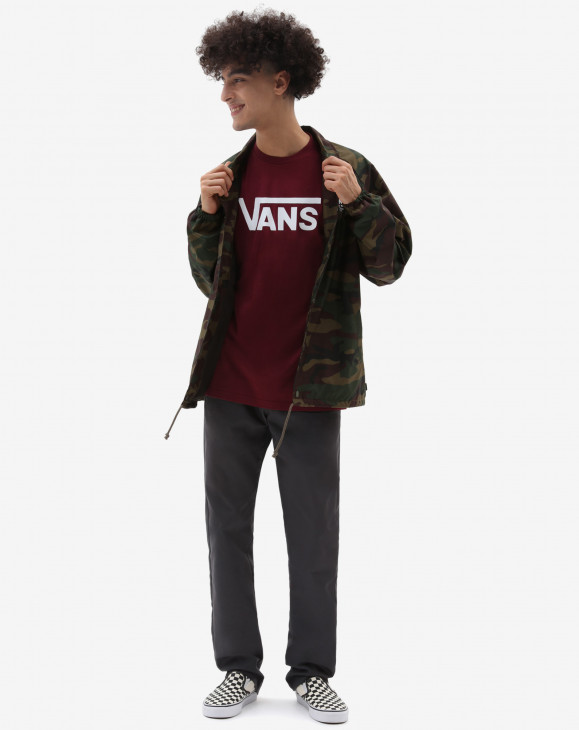 detail Pánské tričko s krátkým rukávem Vans MN VANS CLASSIC Burgundy/White
