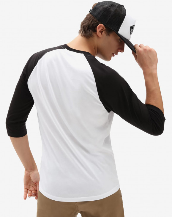 detail Pánské tričko s dlouhým rukávem Vans MN STYLE 76 RAGLAN White/Black