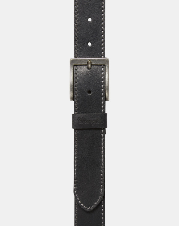 detail Pánský pásek Wrangler STITCHED BELT BLACK