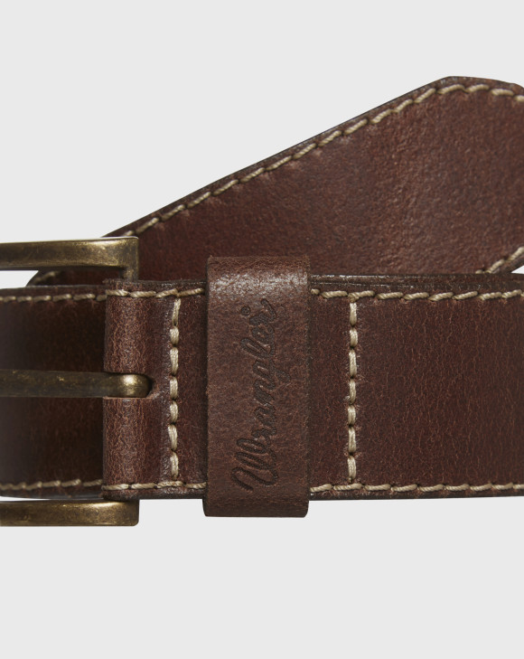 detail Pánský pásek Wrangler STITCHED BELT BROWN