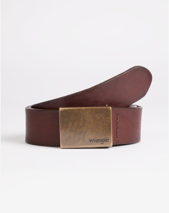 detail Pánský pásek Wrangler PLATE BUCKLE BELT BROWN