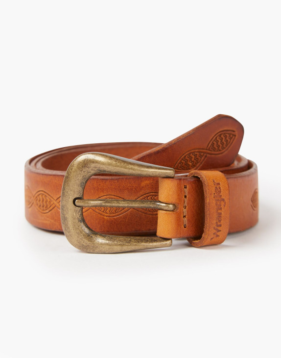 detail TWISTED PATTERN BELT COGNAC