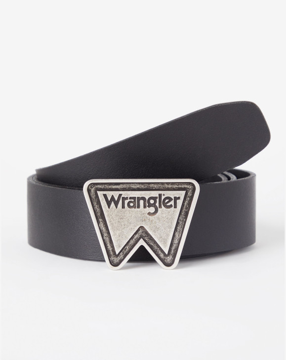 detail Pánský pásek Wrangler FESTIVAL LOGO BELT BLACK