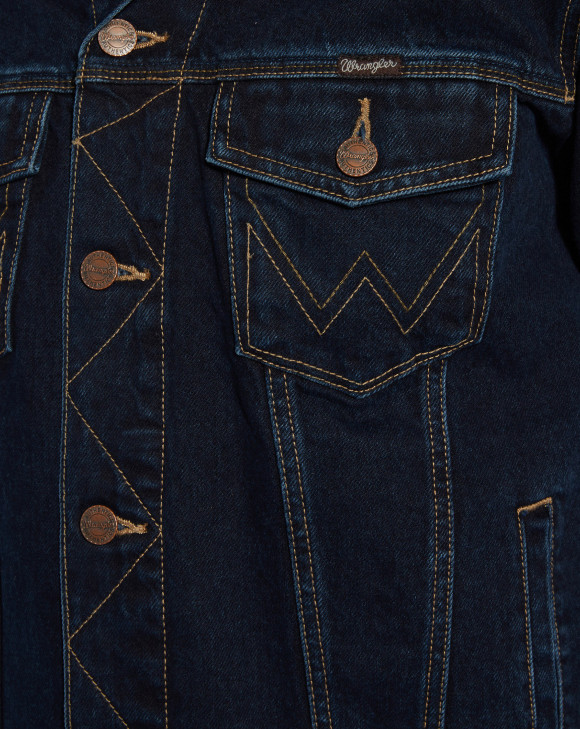 detail Pánská džínová bunda Wrangler AUTHENTIC JACKET BLUE BLACK