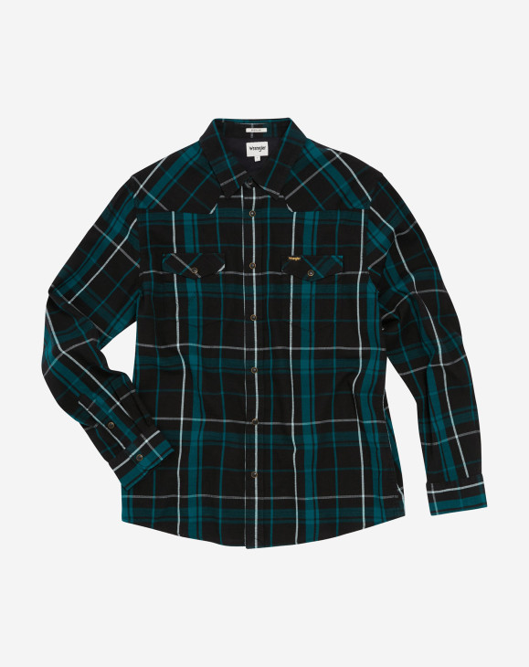 detail LS WESTERN SHIRT SPRUCE GREEN