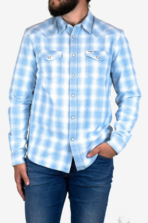 detail LS WESTERN SHIRT LIGHT INDIGO