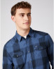 náhled Pánská košile Wrangler LS WESTERN SHIRT DARK DENIM modrá