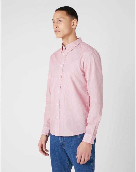 detail LS BUTTON DOWN SHIRT REDLIGHT