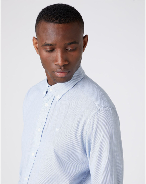 detail LS BUTTON DOWN SHIRT WRANGLER BLUE