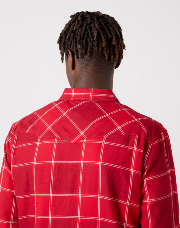detail Pánská košile Wrangler WESTERN SHIRT FORMULA RED