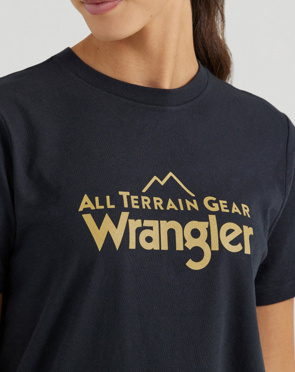 detail Dámské tričko s krátkým rukávem Wrangler LOGO TEE JET BLACK