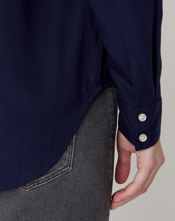 detail 1 PKT STRIPE SHIRT NAVY BLUE