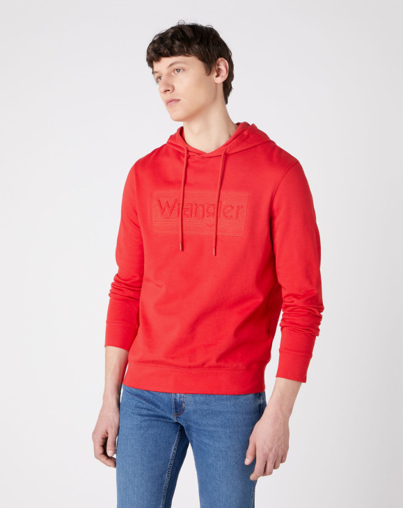 detail TONAL LOGO HOODIE MARS RED