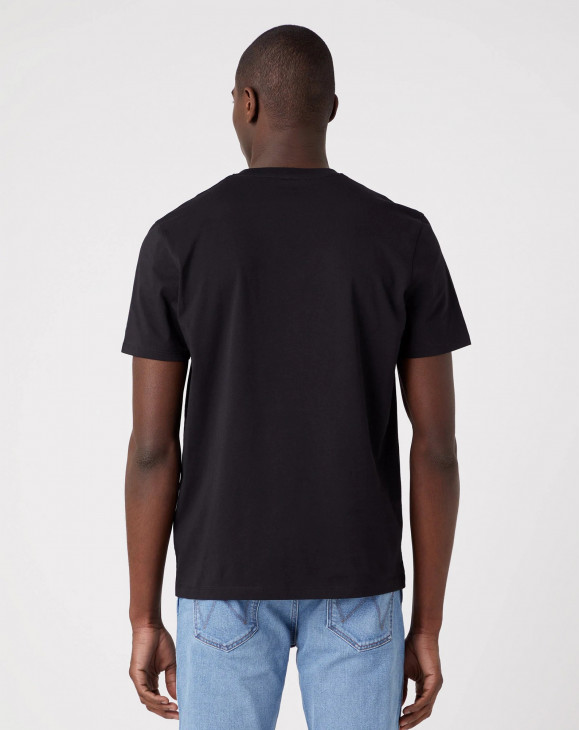 detail Pánské tričko s krátkým rukávem Wrangler FRAME LOGO TEE BLACK