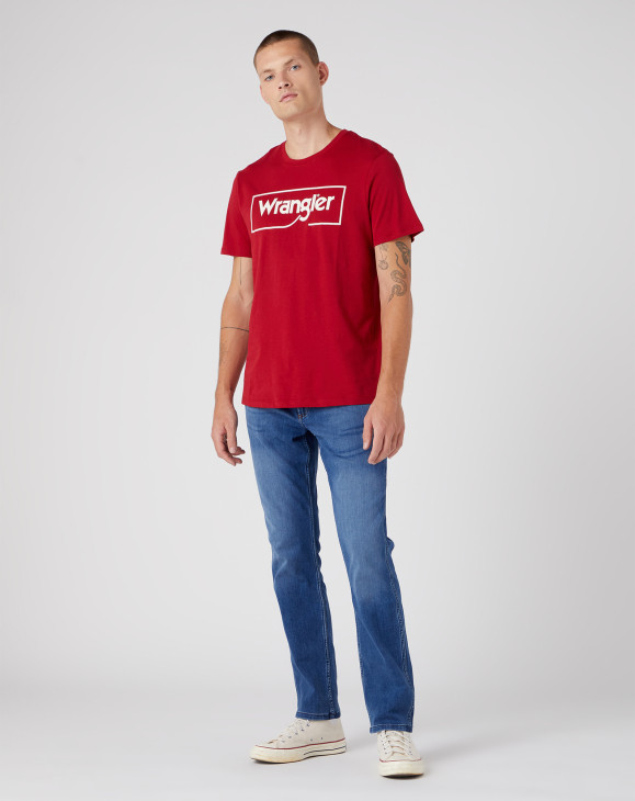 detail Pánské tričko s krátkým rukávem Wrangler FRAME LOGO TEE RED